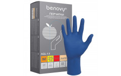 Перчатки латексные неопудренные текстурированные Benovy S 25 пар многоразовые (синие) 